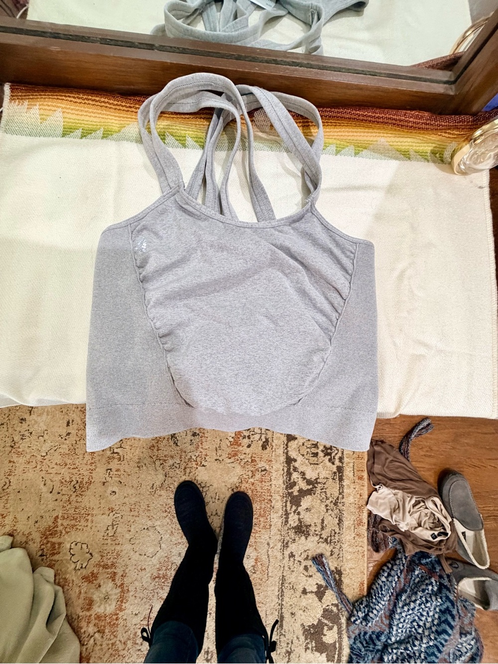 FP Movement by Free People Gray Strappy Seamless Bralette